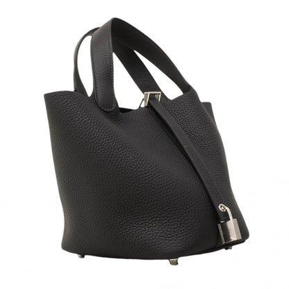 Hermes Handbag Picotin Lock PM Taurillon Clemence Blue Mini Silver — view 2