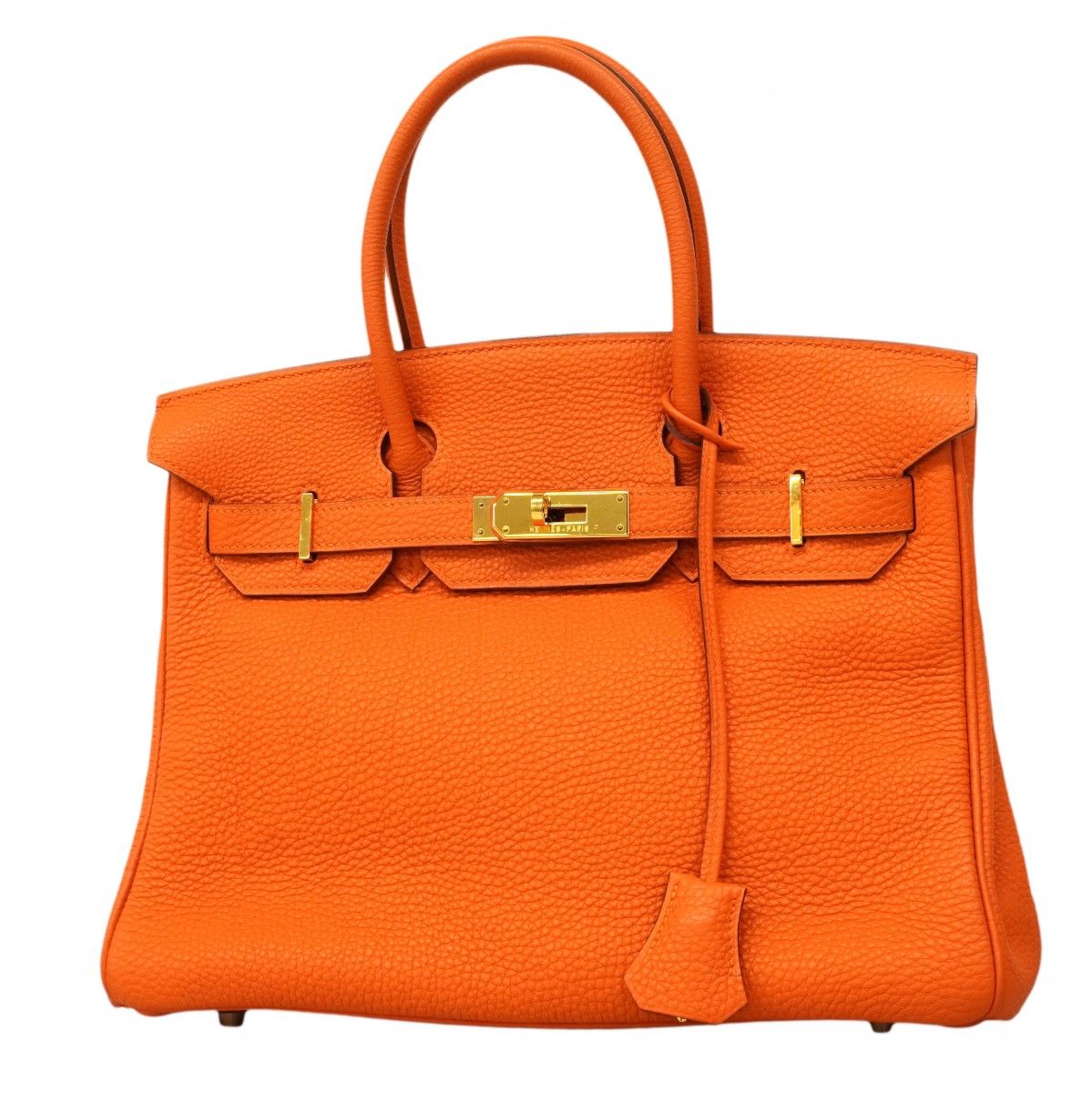 Hermes Handbag Birkin 30 Togo Orange Gold