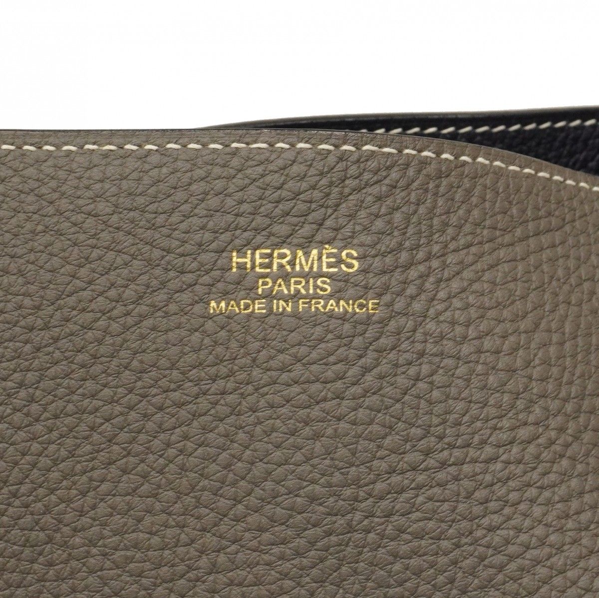 Hermes Tote Double Sens 36 Taurillon Clemence Etain Blue Indigo — view 5