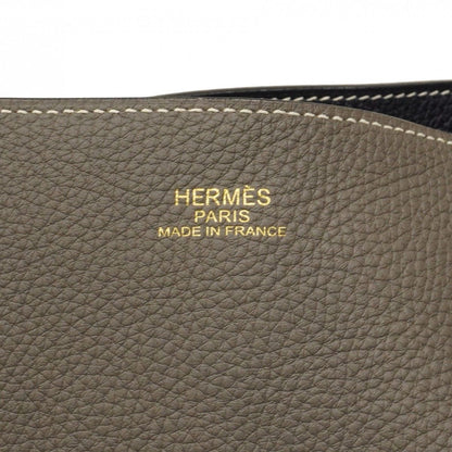 Hermes Tote Double Sens 36 Taurillon Clemence Etain Blue Indigo — view 5
