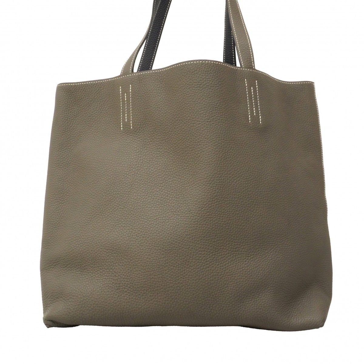 Hermes Tote Double Sens 36 Taurillon Clemence Etain Blue Indigo — view 9