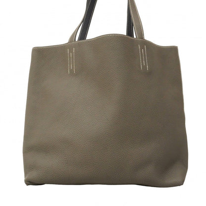 Hermes Tote Double Sens 36 Taurillon Clemence Etain Blue Indigo — view 9