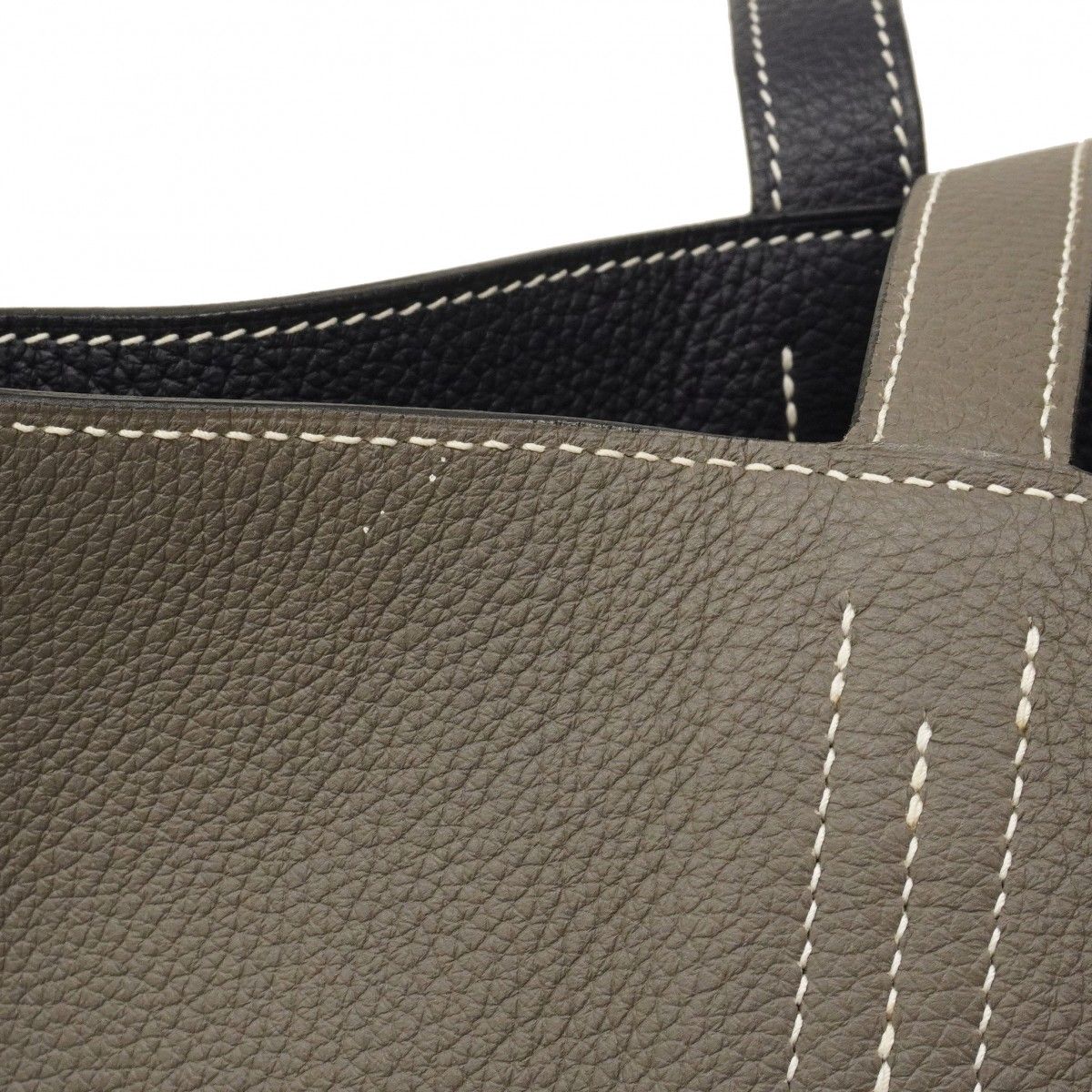 Hermes Tote Double Sens 36 Taurillon Clemence Etain Blue Indigo — view 7