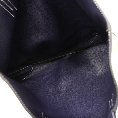 Hermes Tote Double Sens 36 Taurillon Clemence Etain Blue Indigo — view 4