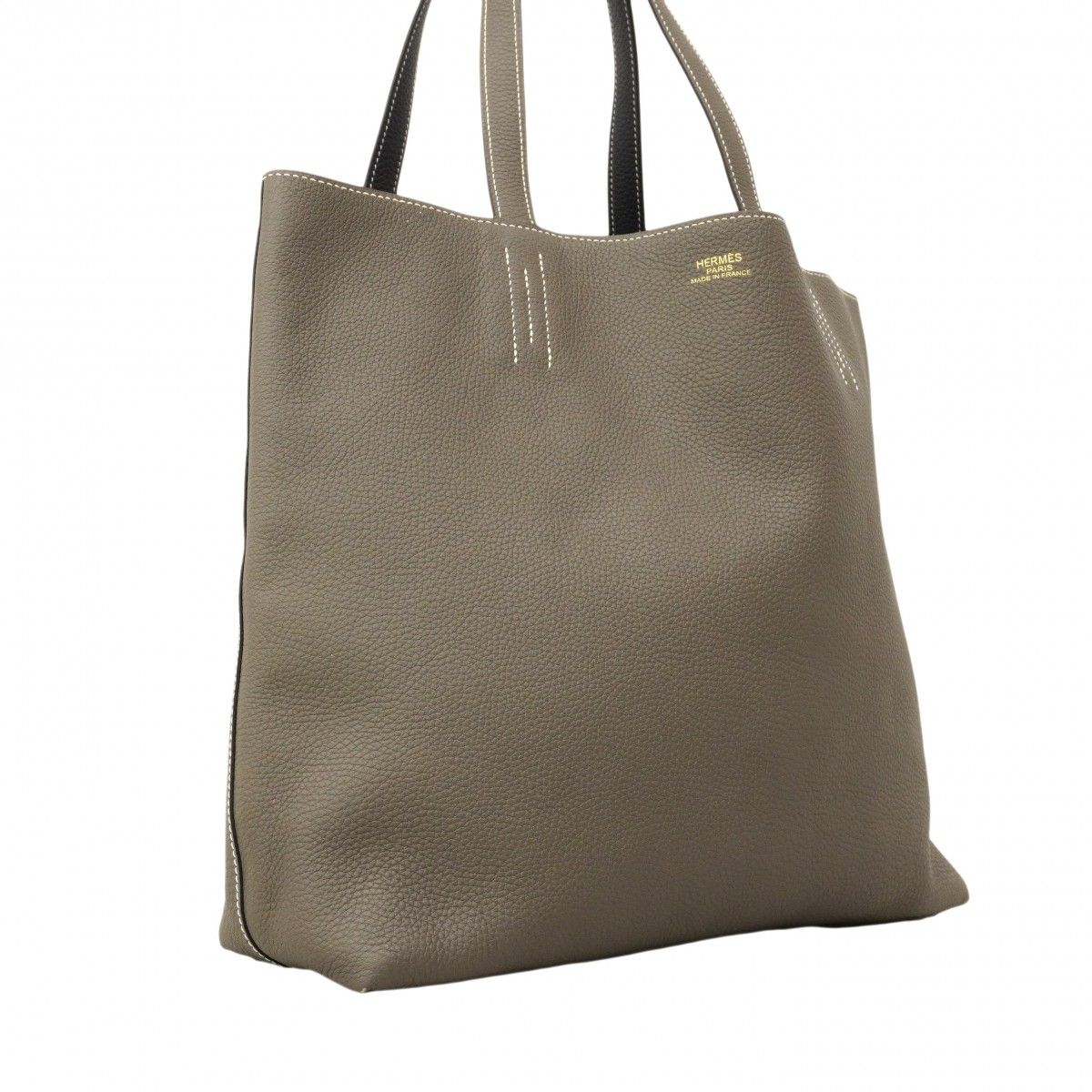 Hermes Tote Double Sens 36 Taurillon Clemence Etain Blue Indigo — view 2