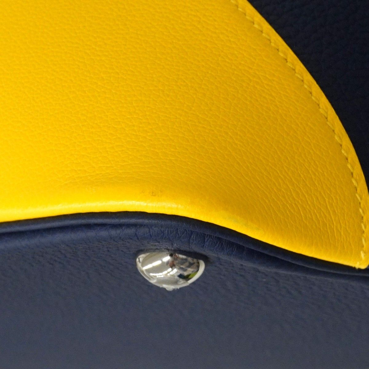 Hermes Handbag Bolide 45 Kazak Togo Color Blue Saffiano Jo Nunapur Silver — view 8