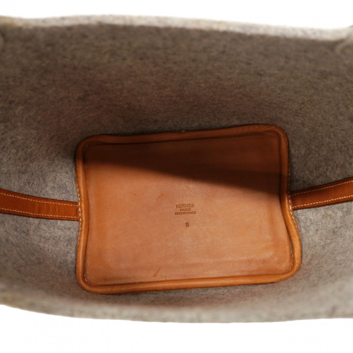 Hermes Handbag Picotin PM Barenia Felt Gray Faux Silver — view 4