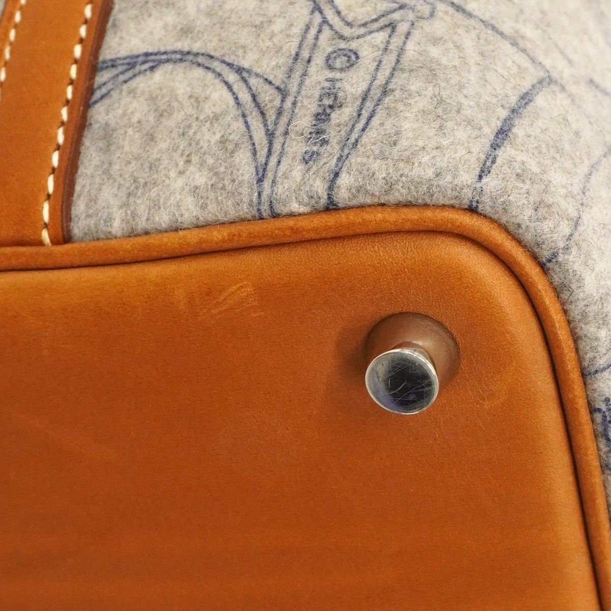 Hermes Handbag Picotin PM Barenia Felt Gray Faux Silver — view 8
