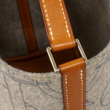 Hermes Handbag Picotin PM Barenia Felt Gray Faux Silver — view 6
