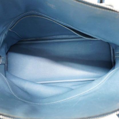 Hermes Handbag Bolide 31 Taurillon Clemence Blue Jean Silver 2-Way Bag — view 4