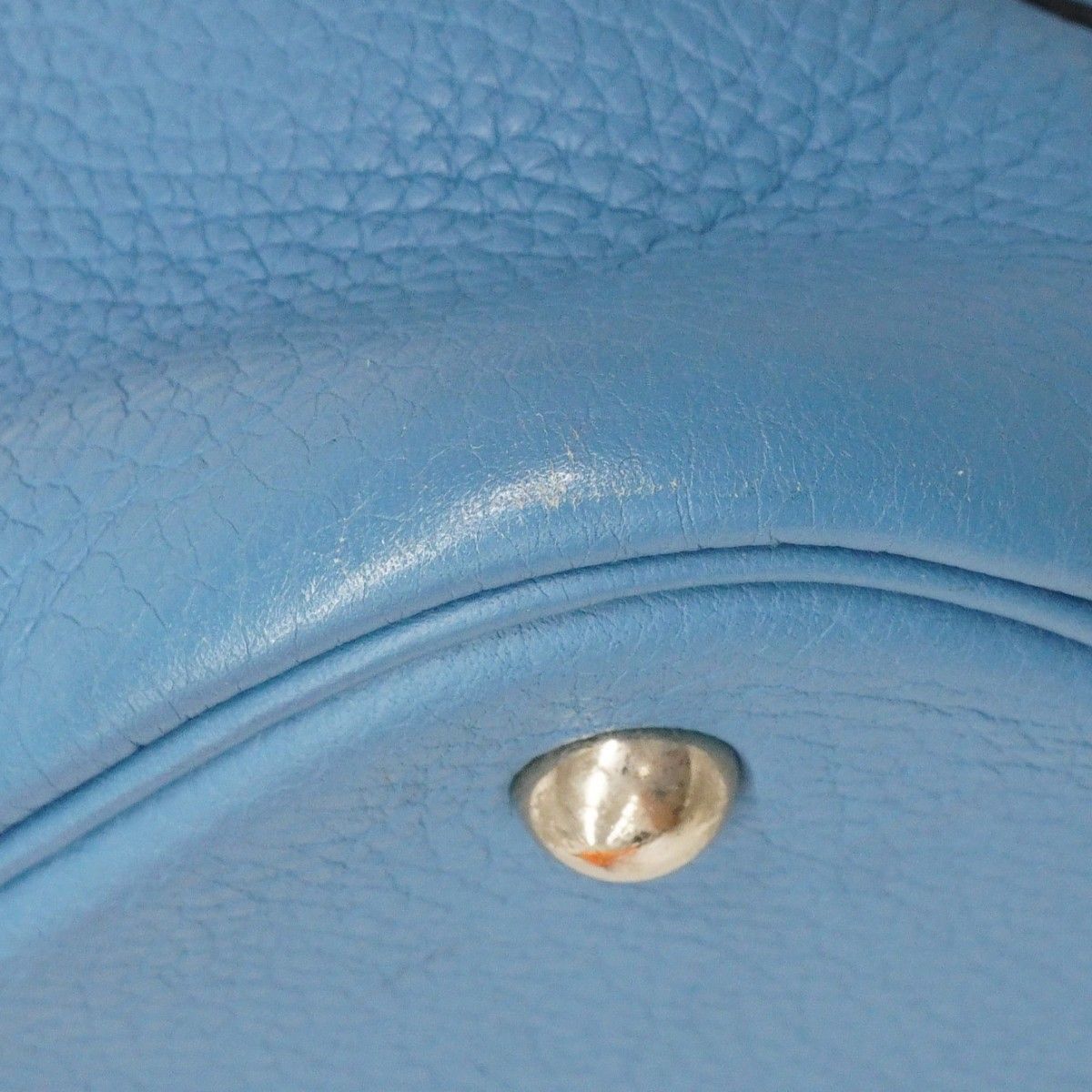 Hermes Handbag Bolide 31 Taurillon Clemence Blue Jean Silver 2-Way Bag — view 6