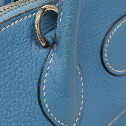 Hermes Handbag Bolide 31 Taurillon Clemence Blue Jean Silver 2-Way Bag — view 9