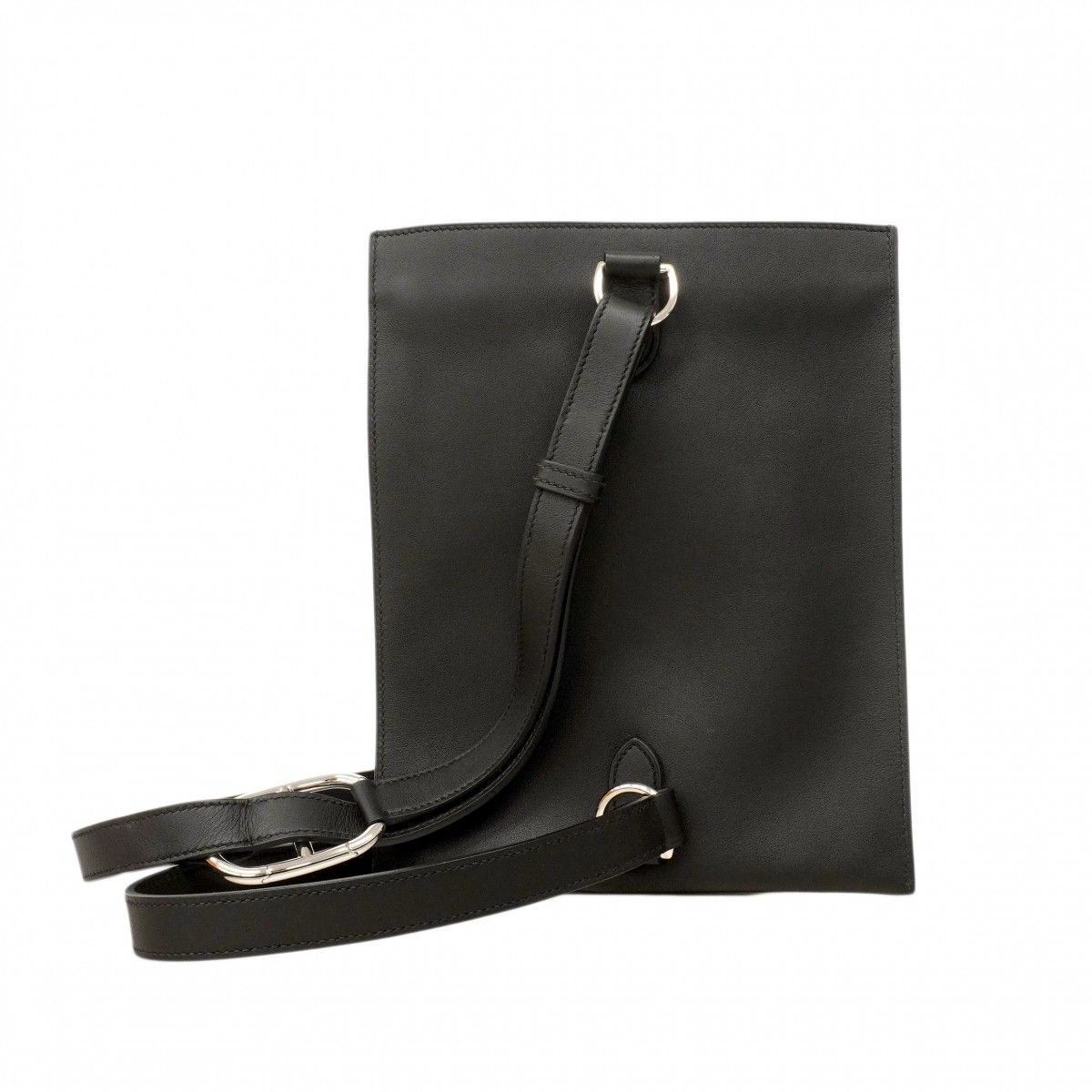 Hermes Belt Bag Pochette Plus Swift Black Silver — view 8