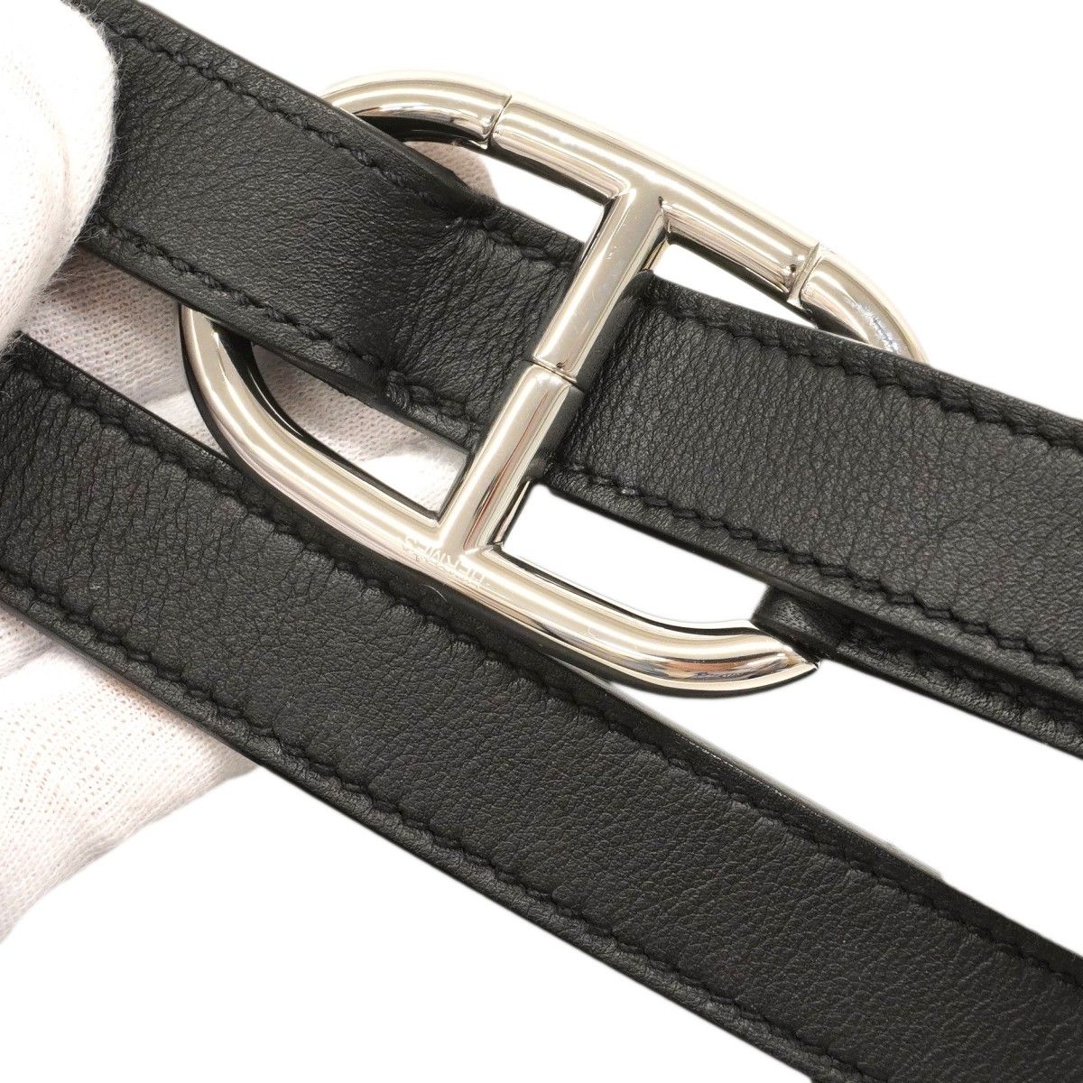 Hermes Belt Bag Pochette Plus Swift Black Silver — view 7