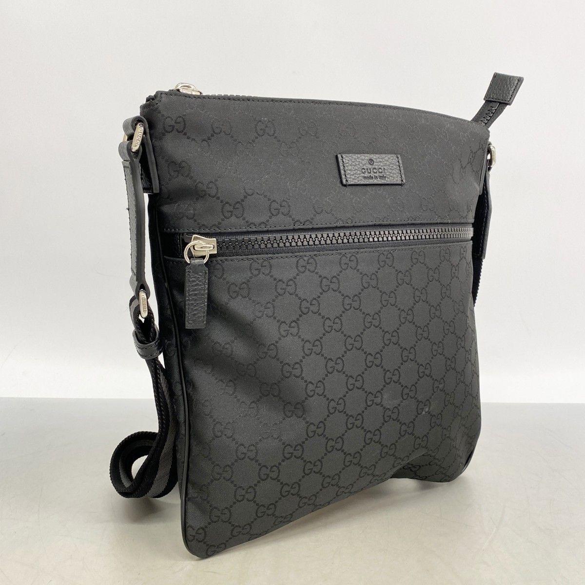 Gucci Shoulder Bag GG Nylon Black Silver — view 2