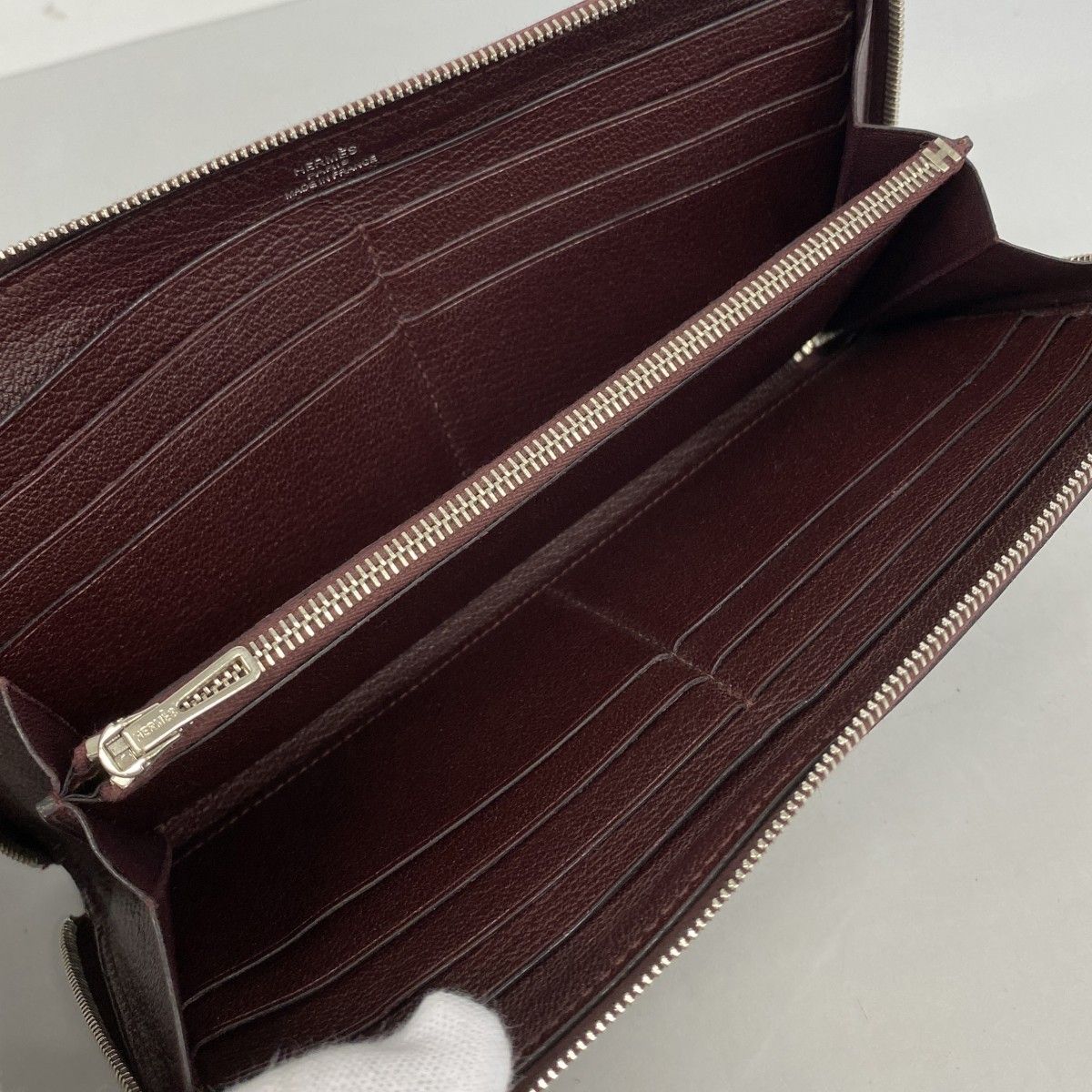 Hermes Wallet Azap Long Classic Swift Purun Silver — view 3