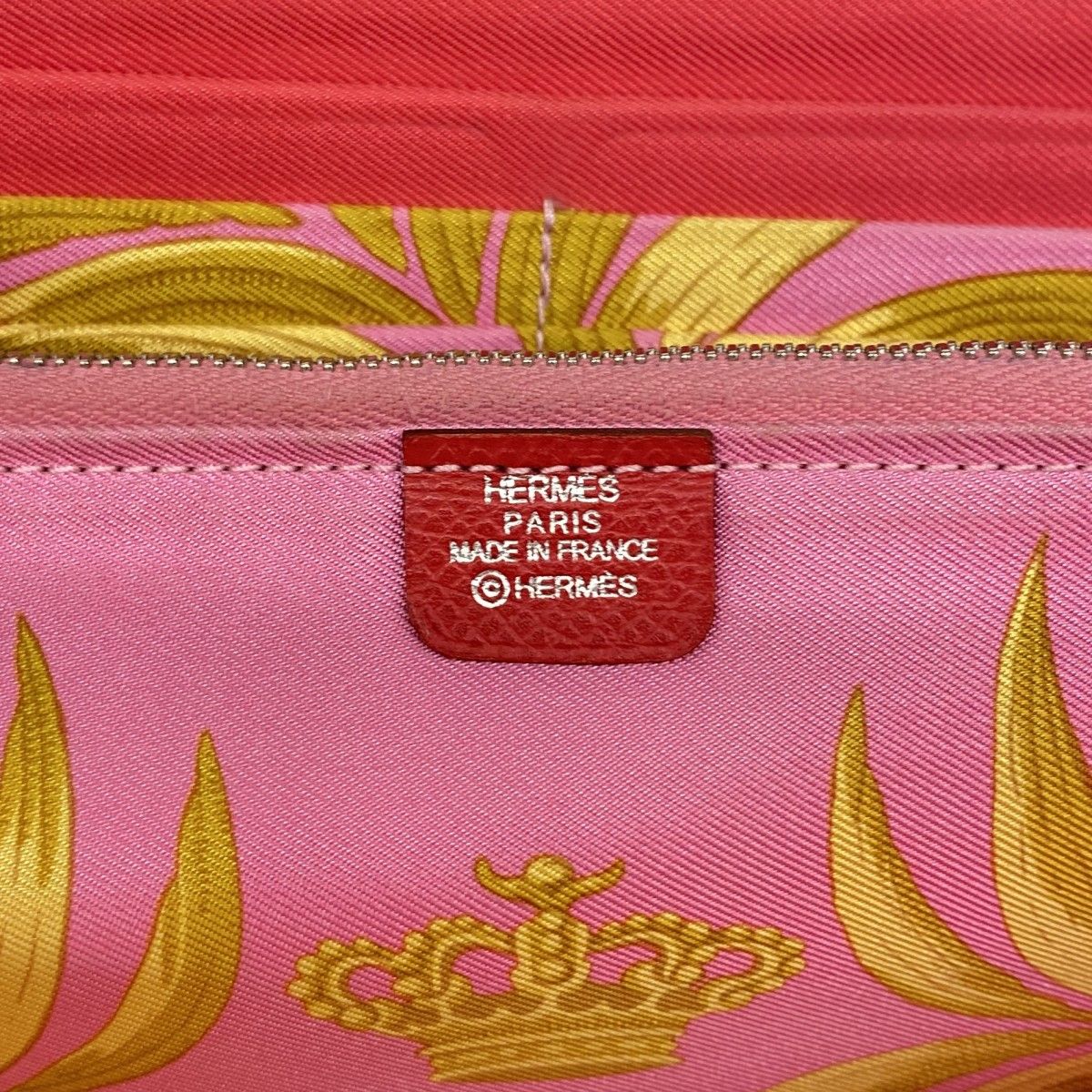 Hermes Wallet Azap Long Silk in Veau Bougainvillea Silver — view 4