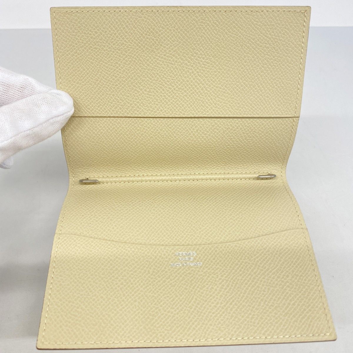 Hermes Notebook Cover Agenda PM Veau Epsom Vanilla Silver — view 3