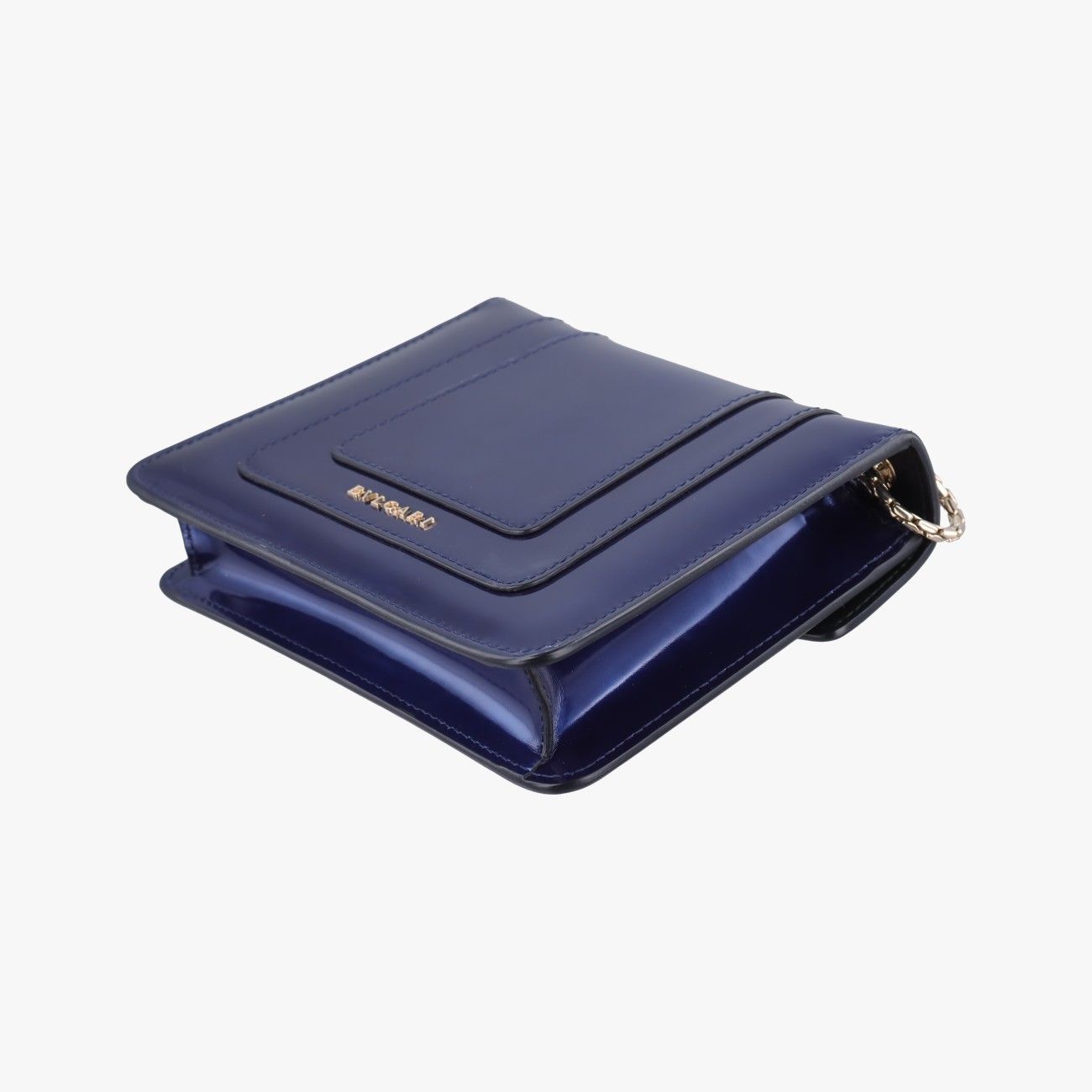 Bvlgari Serpenti Forever Blue Patent Messenger Bag — view 6