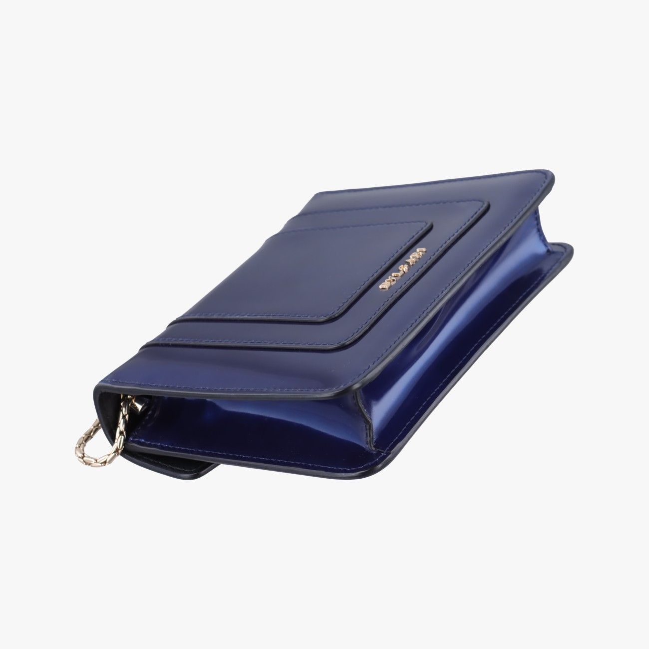 Bvlgari Serpenti Forever Blue Patent Messenger Bag — view 7