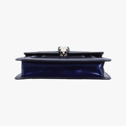 Bvlgari Serpenti Forever Blue Patent Messenger Bag — view 3