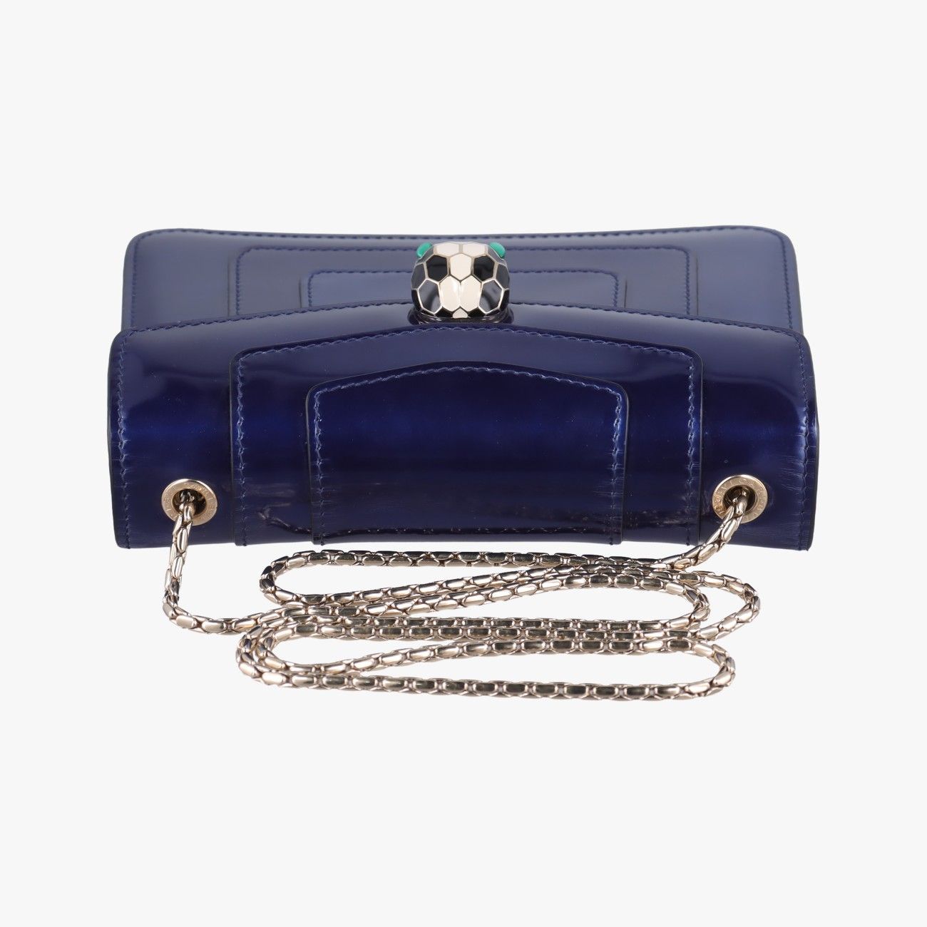 Bvlgari Serpenti Forever Blue Patent Messenger Bag — view 8