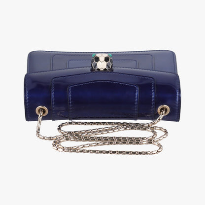 Bvlgari Serpenti Forever Blue Patent Messenger Bag — view 8