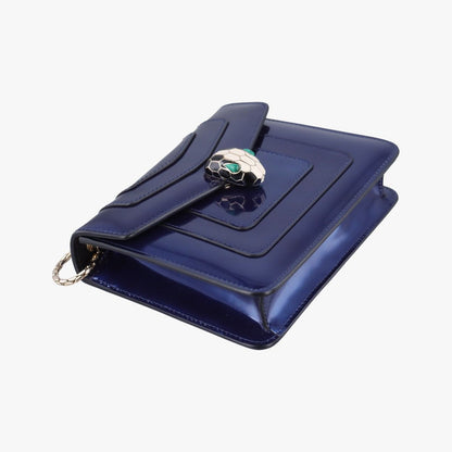 Bvlgari Serpenti Forever Blue Patent Messenger Bag — view 5