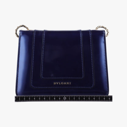 Bvlgari Serpenti Forever Blue Patent Messenger Bag — view 2