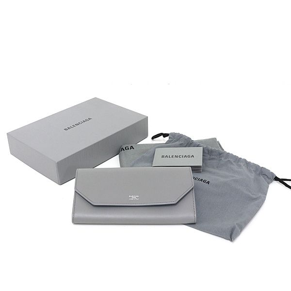 Balenciaga Envelope Wallet Card Holder Gray Calfskin — view 6