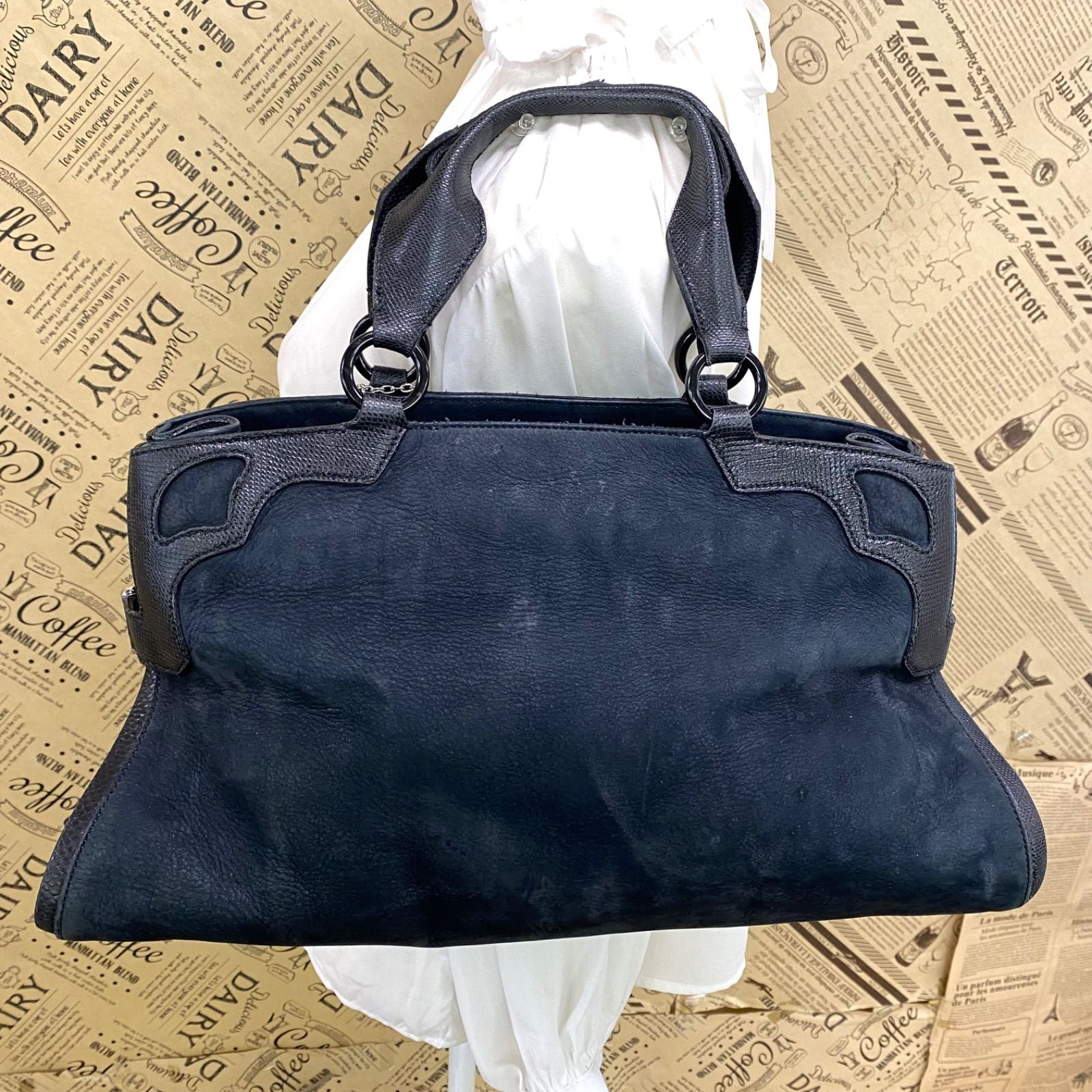 Cartier Handbag Leather Black Suede Multi Ero Must Line Tote — view 2