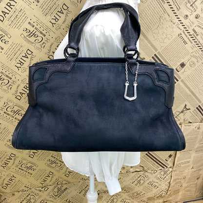 Cartier Handbag Leather Black Suede Multi Ero Must Line Tote