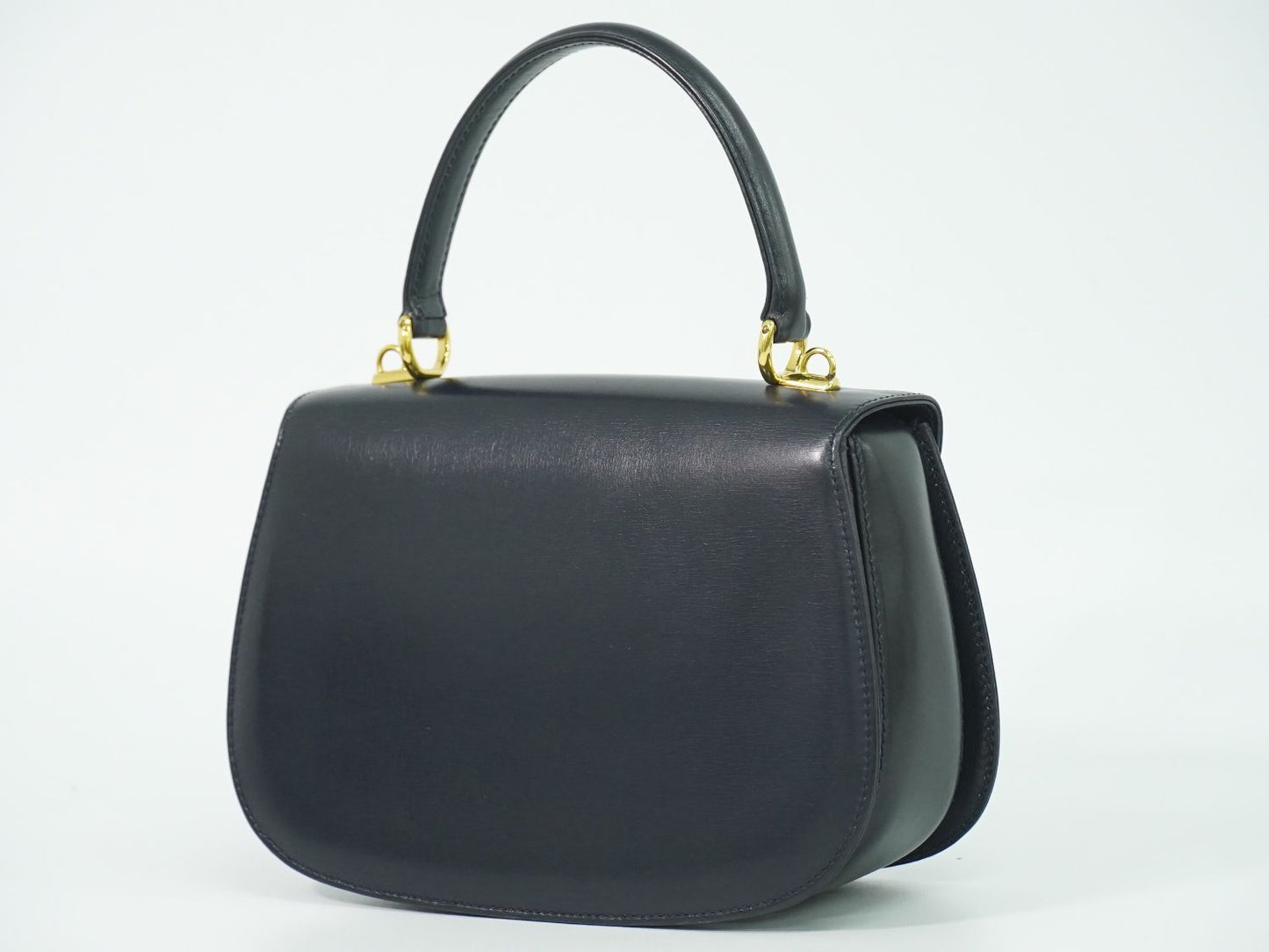 Gucci Lock Handbag Leather Navy Bag — view 2
