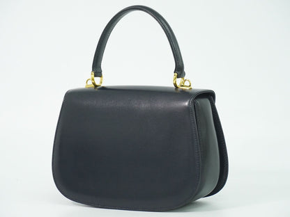 Gucci Lock Handbag Leather Navy Bag — view 2
