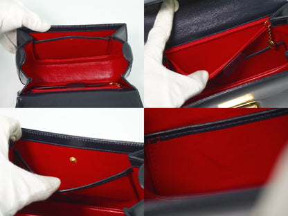Gucci Lock Handbag Leather Navy Bag — view 8