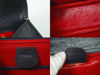 Gucci Lock Handbag Leather Navy Bag — view 9