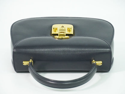 Gucci Lock Handbag Leather Navy Bag — view 5