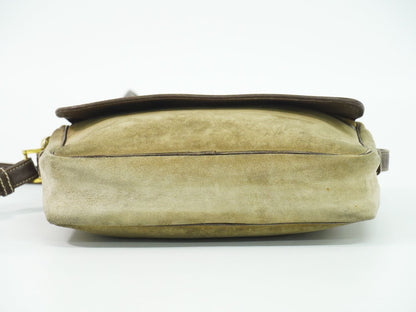 Loewe Anagram Shoulder Bag Pochette Suede Leather Beige — view 3