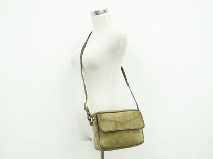 Loewe Anagram Shoulder Bag Pochette Suede Leather Beige — view 6