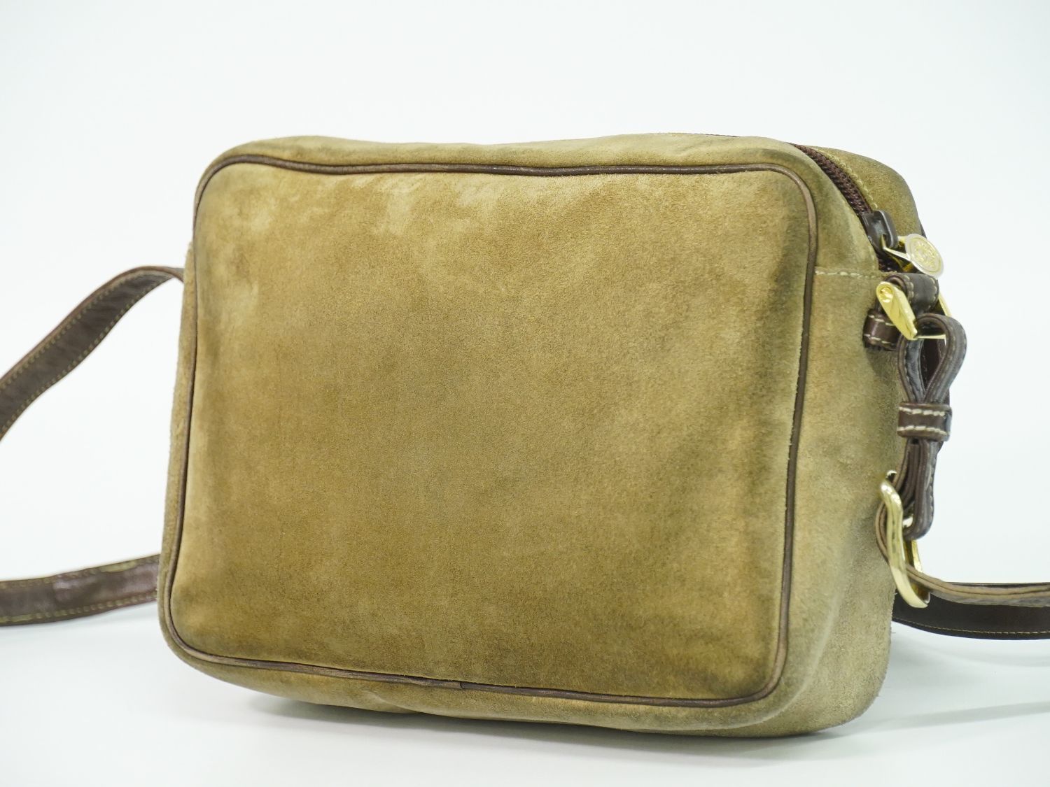 Loewe Anagram Shoulder Bag Pochette Suede Leather Beige — view 2