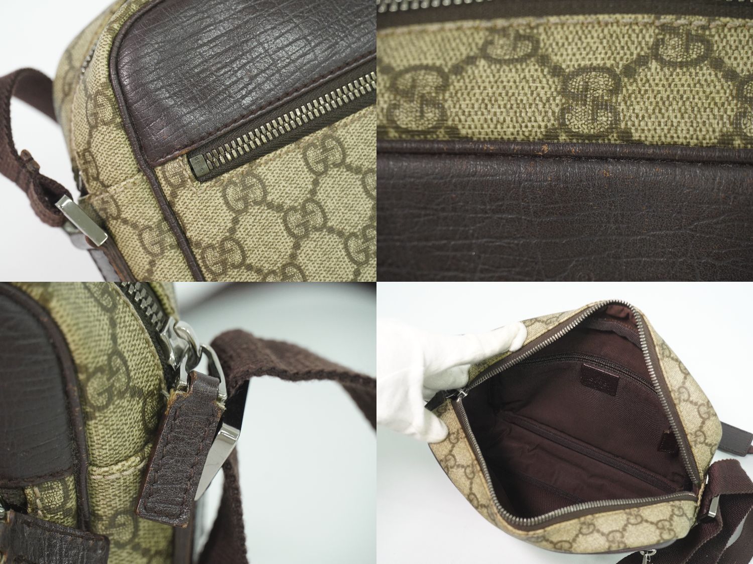 Gucci GG Supreme Shoulder Bag Pochette Beige — view 8