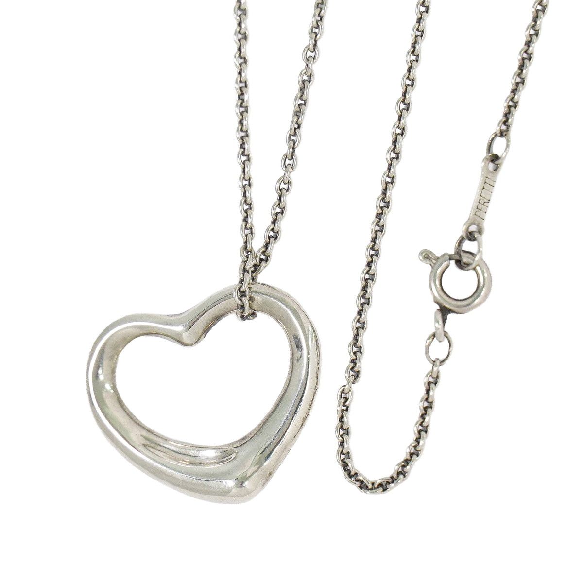Tiffany & Co Open Heart 925 Necklace Pendant Silver
