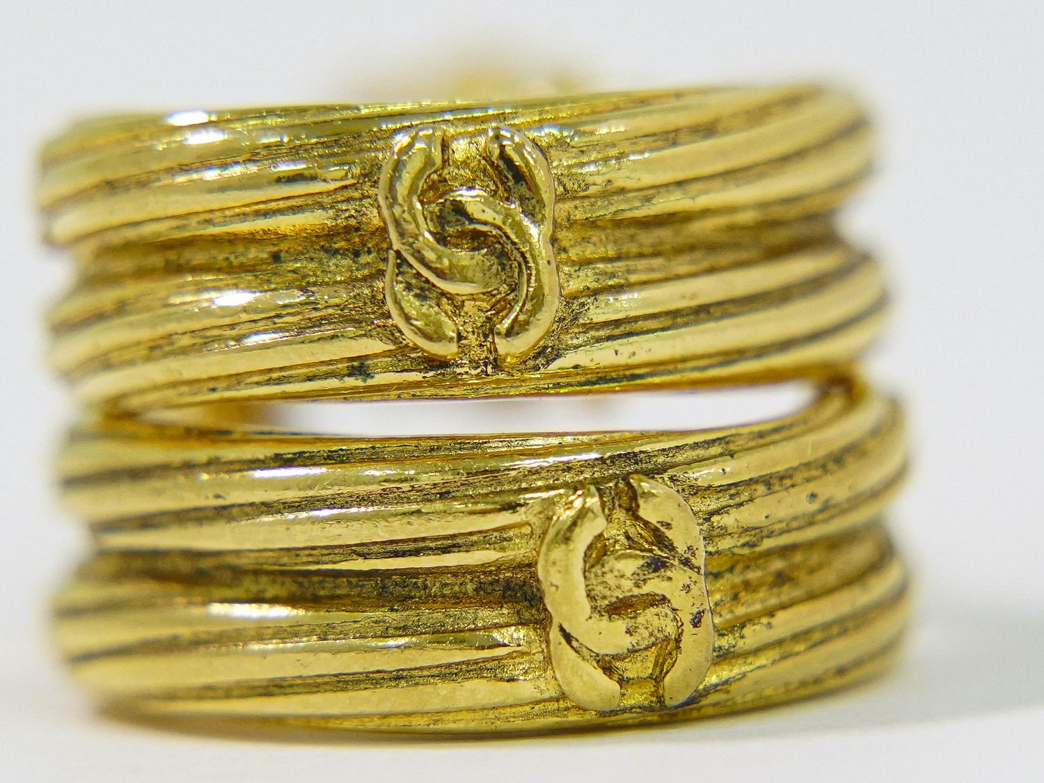 Chanel CC Logo Hoop Earrings Gold Plated — view 4