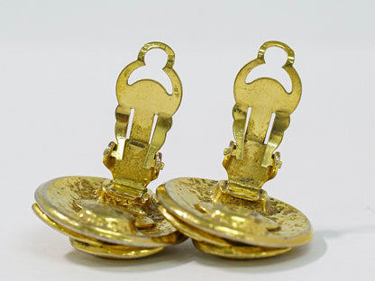 Chanel CC Logo Earrings Gold Plated — view 3