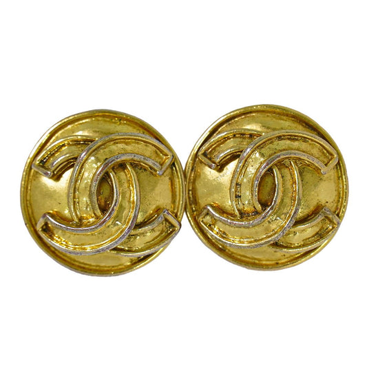 Chanel CC Logo Earrings Gold Plated
