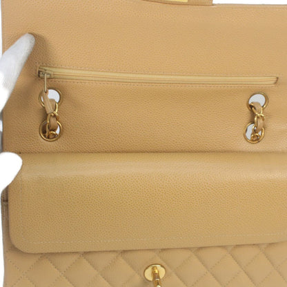 Chanel Beige Caviar Gold Quilted 25 Shoulder Bag — view 9