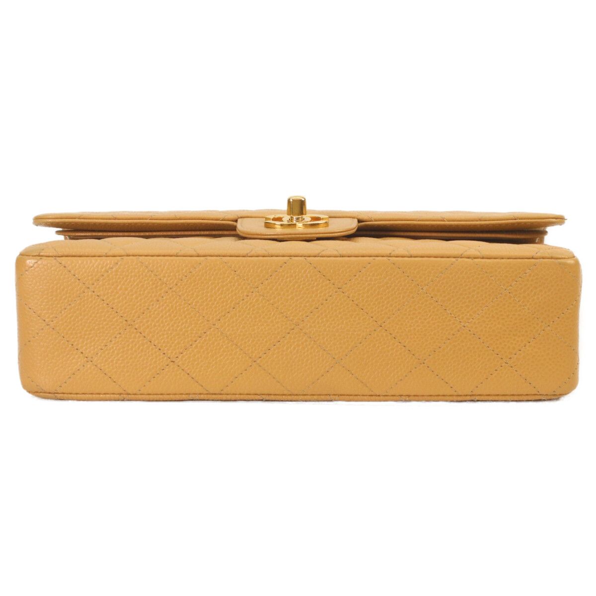 Chanel Beige Caviar Gold Quilted 25 Shoulder Bag — view 5