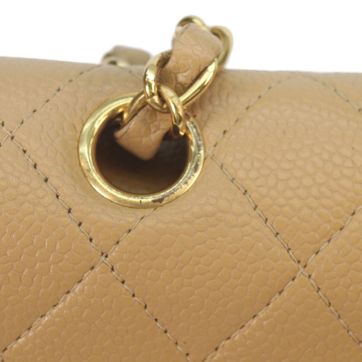 Chanel Beige Caviar Gold Quilted 25 Shoulder Bag — view 7