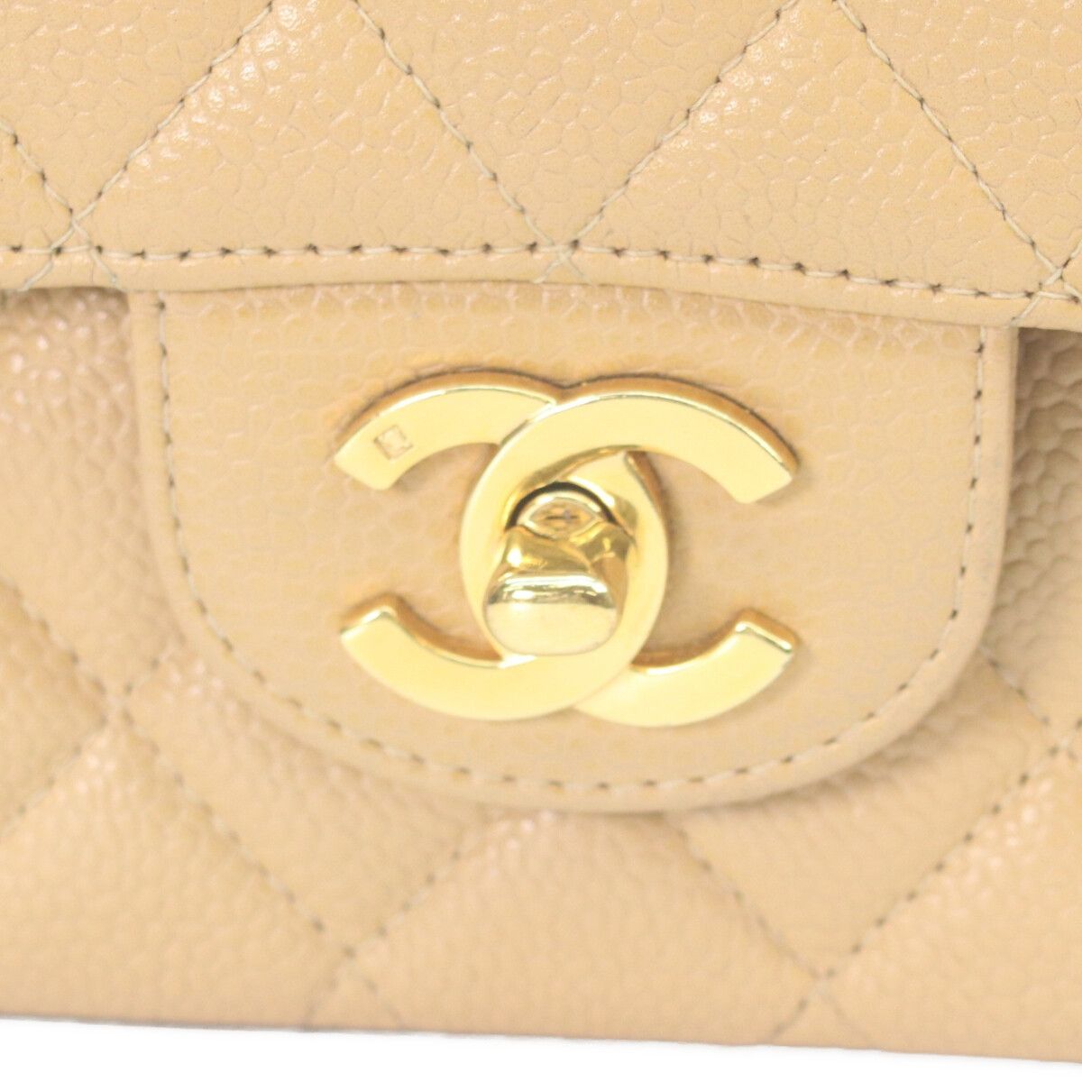 Chanel Beige Caviar Gold Quilted 25 Shoulder Bag — view 6