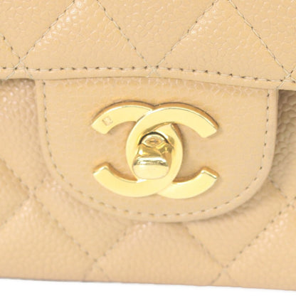 Chanel Beige Caviar Gold Quilted 25 Shoulder Bag — view 6